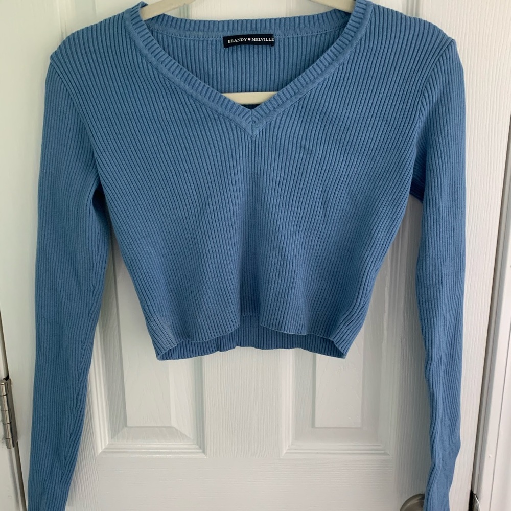 Brandt Melville Blue Sweater Crop Top